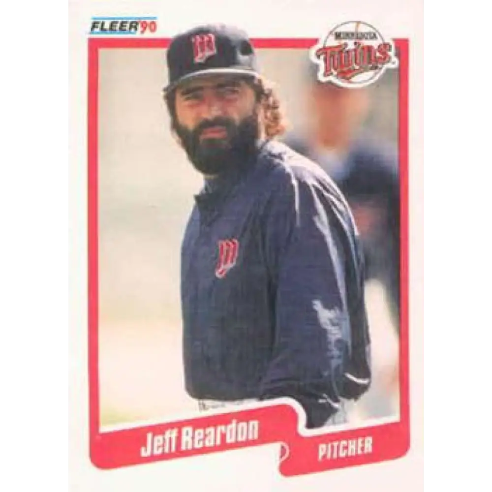 1990 Fleer #385 Jeff Reardon NM-MT Minnesota Twins Baseball Card Image 1
