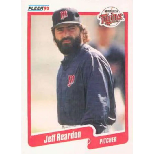 1990 Fleer #385 Jeff Reardon NM-MT Minnesota Twins Baseball Card Image 1