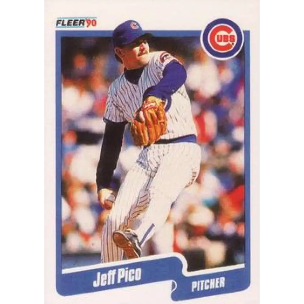 1990 Fleer #39 Jeff Pico NM-MT Chicago Cubs Baseball Card Image 1