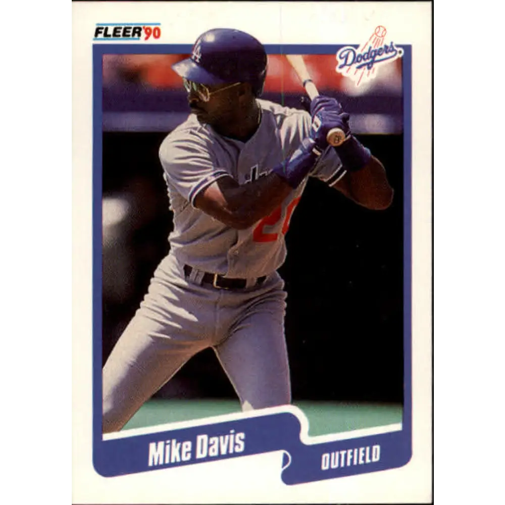 1990 Fleer #391 Mike Davis NM-MT Los Angeles Dodgers Baseball Card Image 1