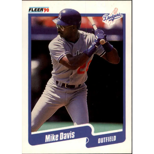 1990 Fleer #391 Mike Davis NM-MT Los Angeles Dodgers Baseball Card Image 1
