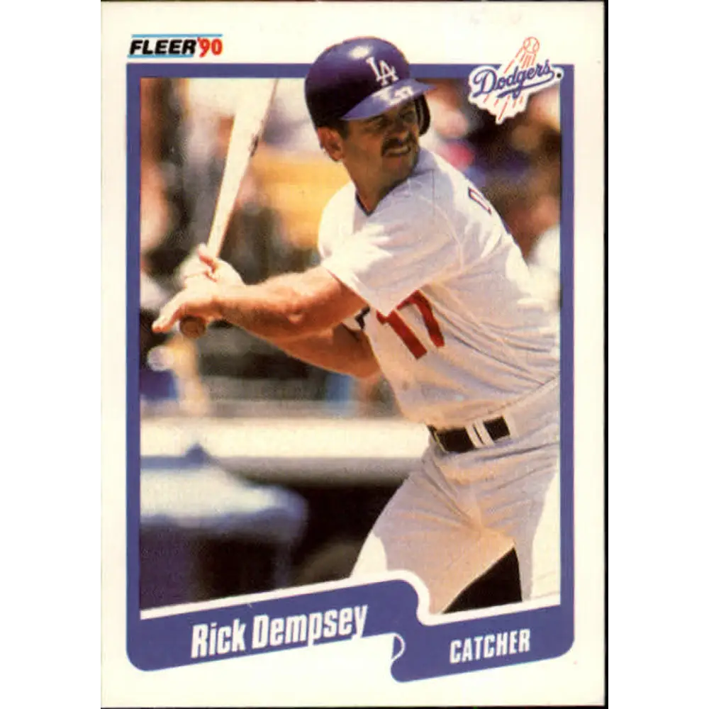 1990 Fleer #392 Rick Dempsey NM-MT Los Angeles Dodgers Baseball Card Image 1