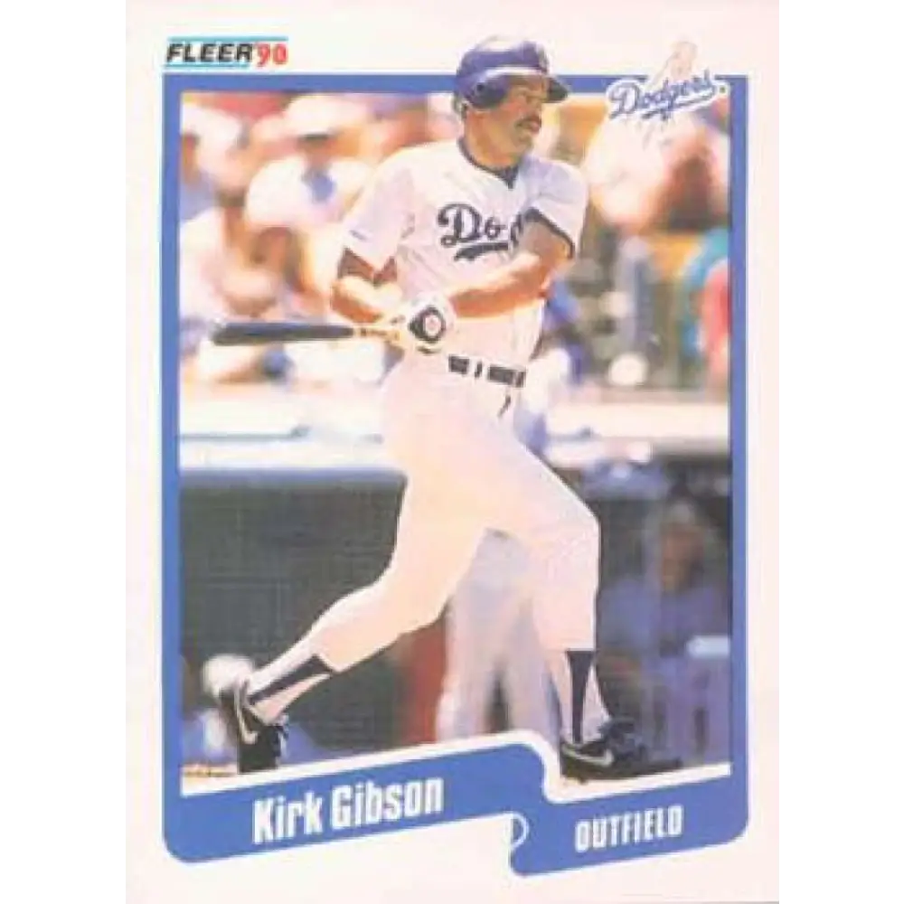 1990 Fleer #393 Kirk Gibson NM-MT Los Angeles Dodgers Baseball Card Image 1