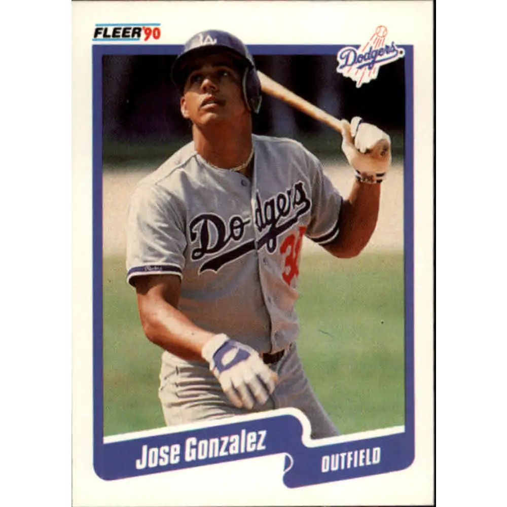 1990 Fleer #394 Jose Gonzalez NM-MT Los Angeles Dodgers Baseball Card Image 1