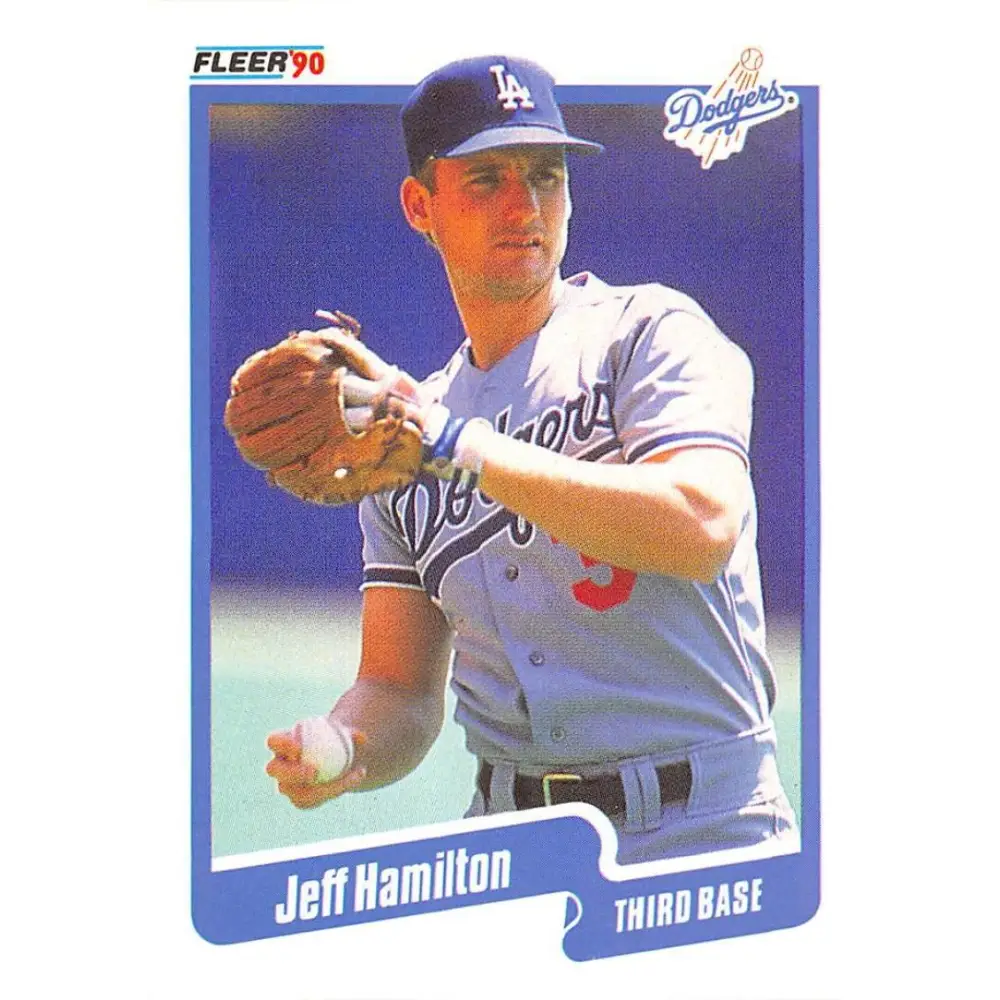 1990 Fleer #396 Jeff Hamilton NM-MT Los Angeles Dodgers Baseball Card Image 1