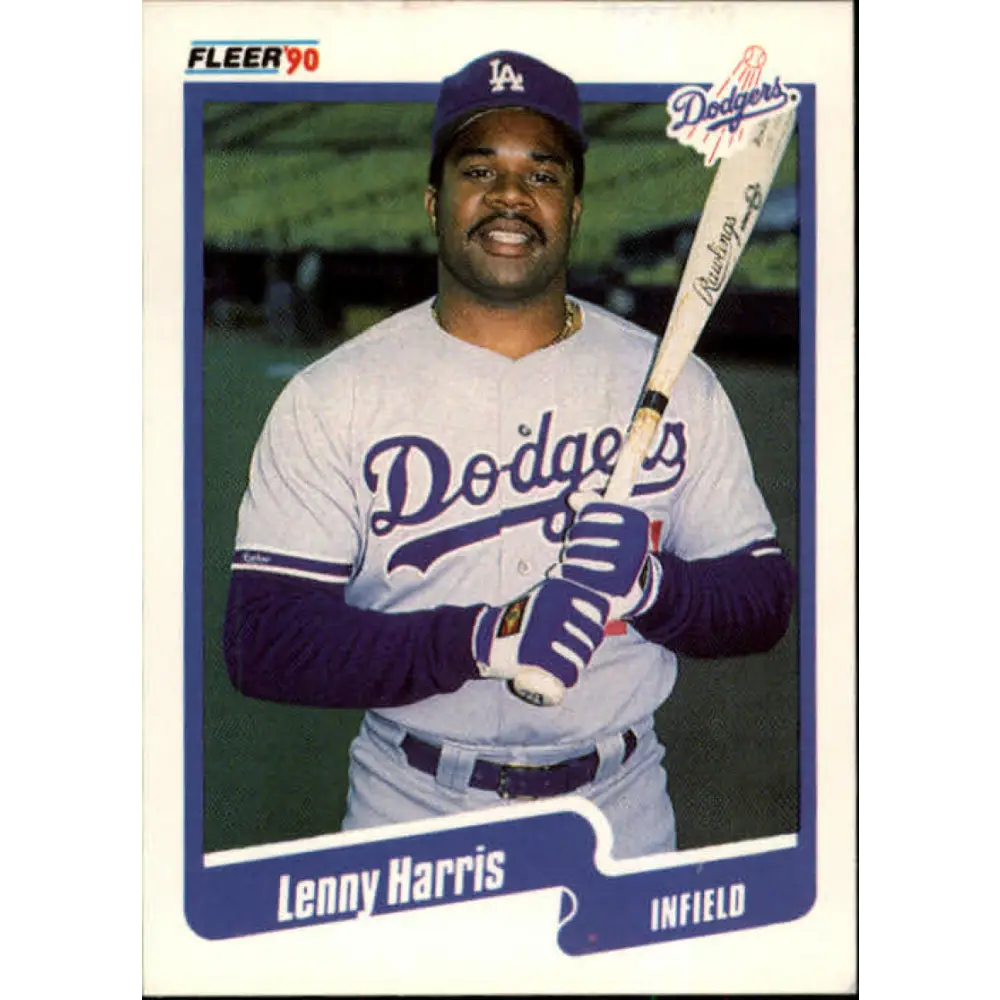 1990 Fleer #397 Lenny Harris NM-MT Los Angeles Dodgers Baseball Card Image 1