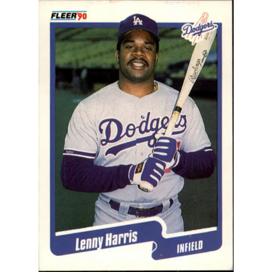 1990 Fleer #397 Lenny Harris NM-MT Los Angeles Dodgers Baseball Card Image 1