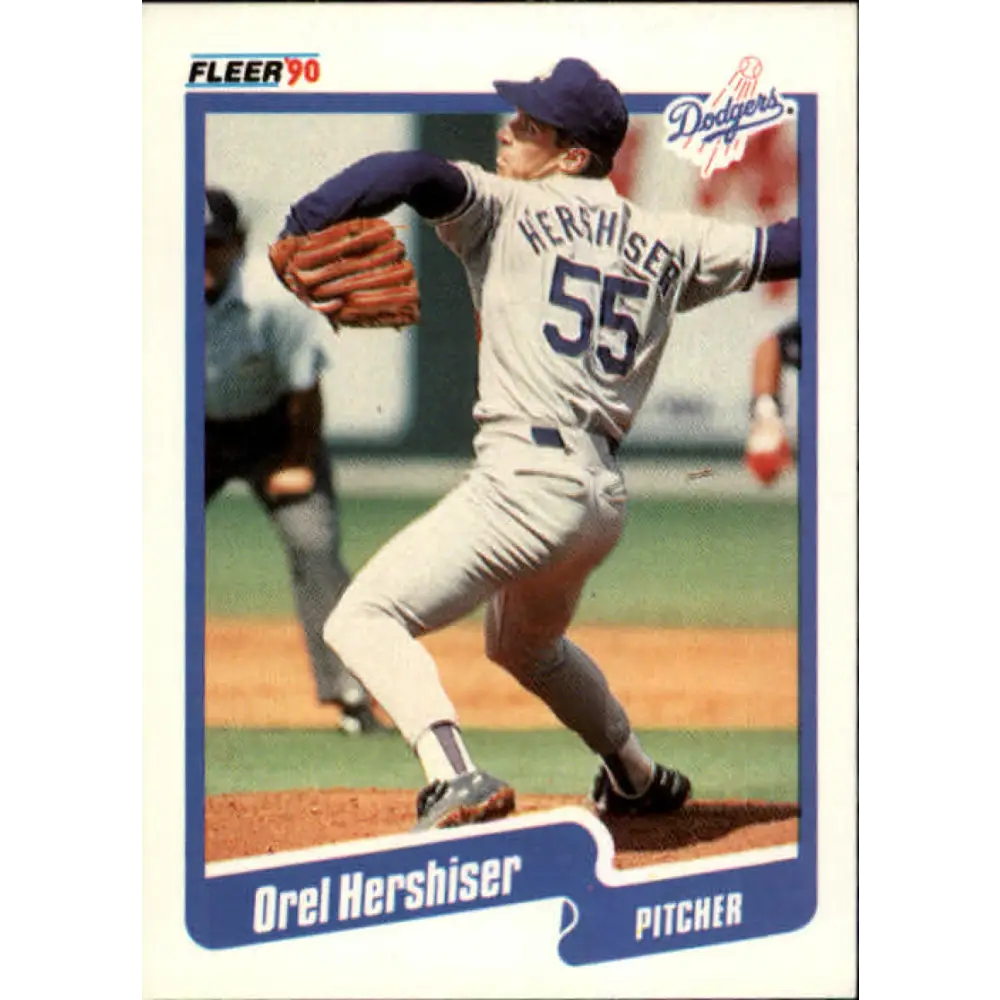 1990 Fleer #399 Orel Hershiser NM-MT Los Angeles Dodgers Baseball Card Image 1