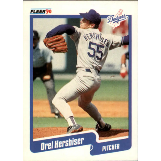 1990 Fleer #399 Orel Hershiser NM-MT Los Angeles Dodgers Baseball Card Image 1