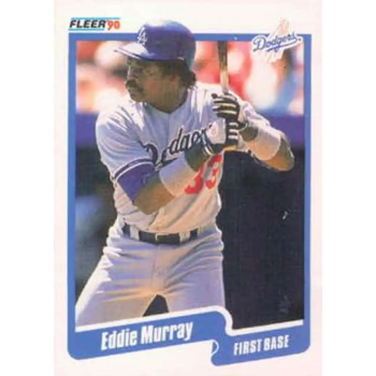 1990 Fleer #404 Eddie Murray NM-MT Los Angeles Dodgers Baseball Card Image 1