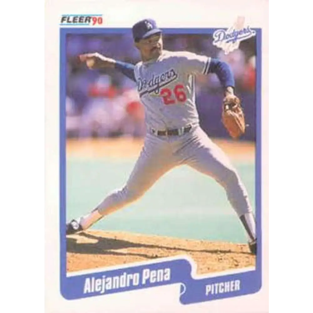 1990 Fleer #405 Alejandro Pena NM-MT Los Angeles Dodgers Baseball Card Image 1