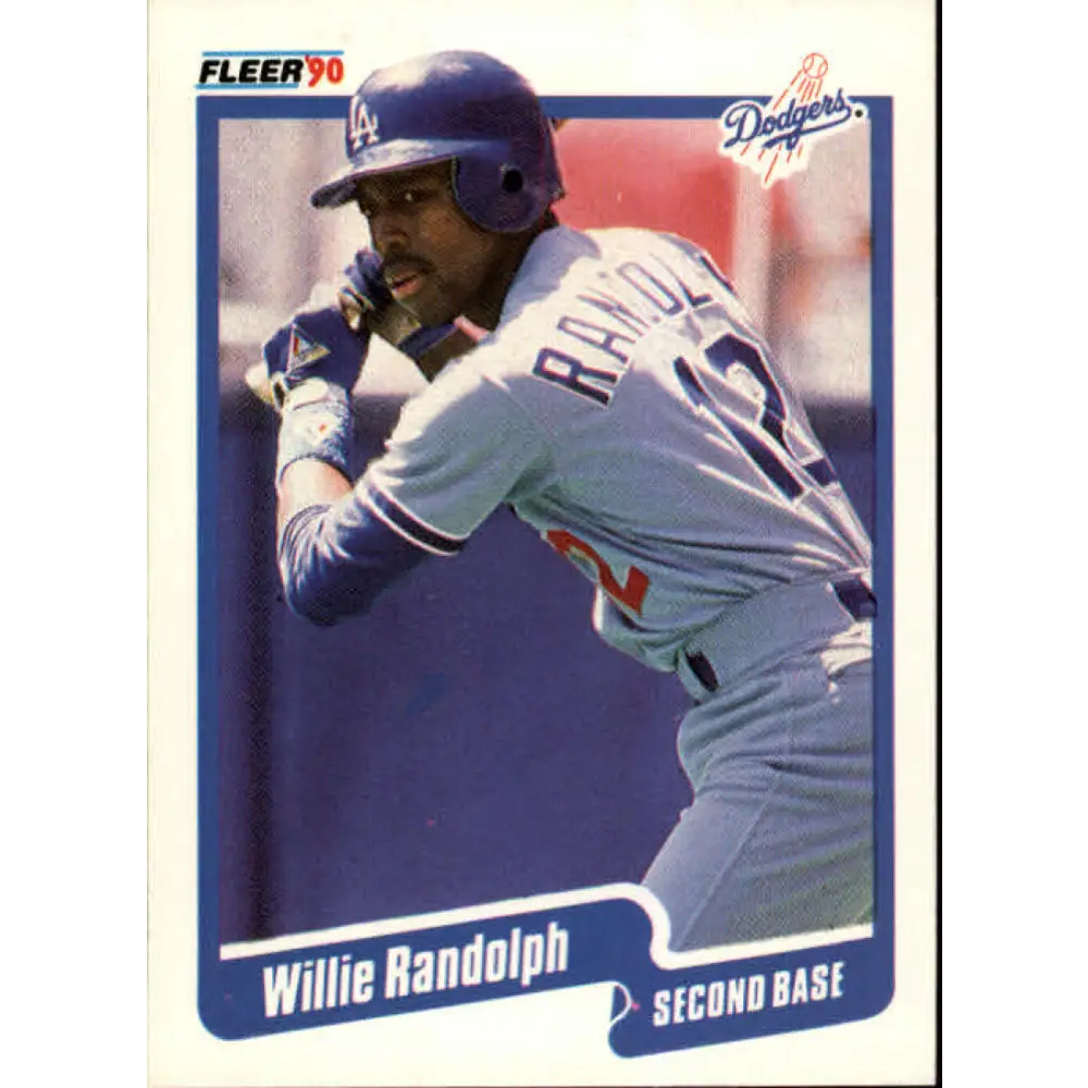 1990 Fleer #406 Willie Randolph NM-MT Los Angeles Dodgers Baseball Card Image 1