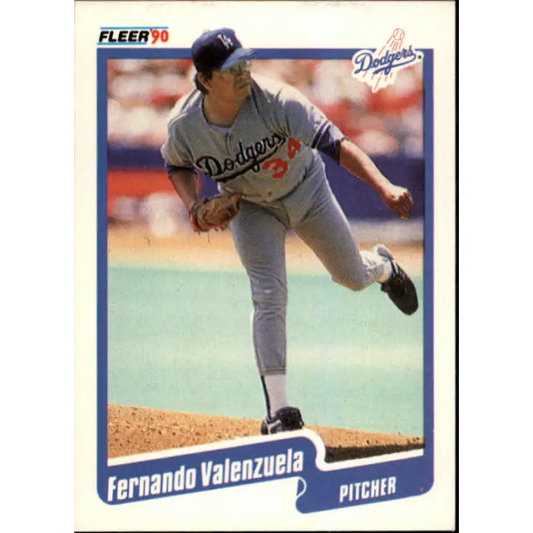 1990 Fleer #409 Fernando Valenzuela NM-MT Los Angeles Dodgers Baseball Card Image 1