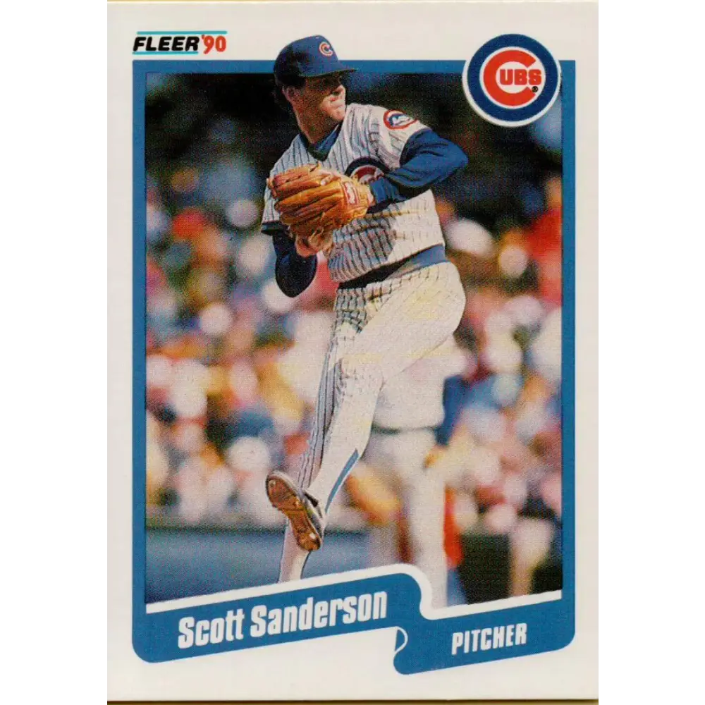 1990 Fleer #41 Scott Sanderson NM-MT Chicago Cubs Baseball Card Image 1