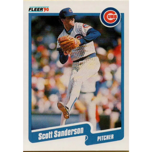 1990 Fleer #41 Scott Sanderson NM-MT Chicago Cubs Baseball Card Image 1