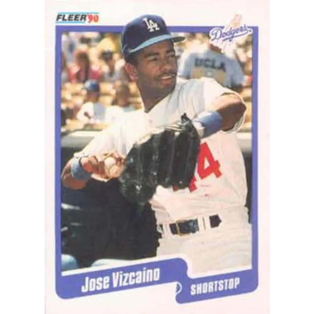1990 Fleer #410 Jose Vizcaino NM-MT RC Rookie Los Angeles Dodgers Baseball Card Image 1