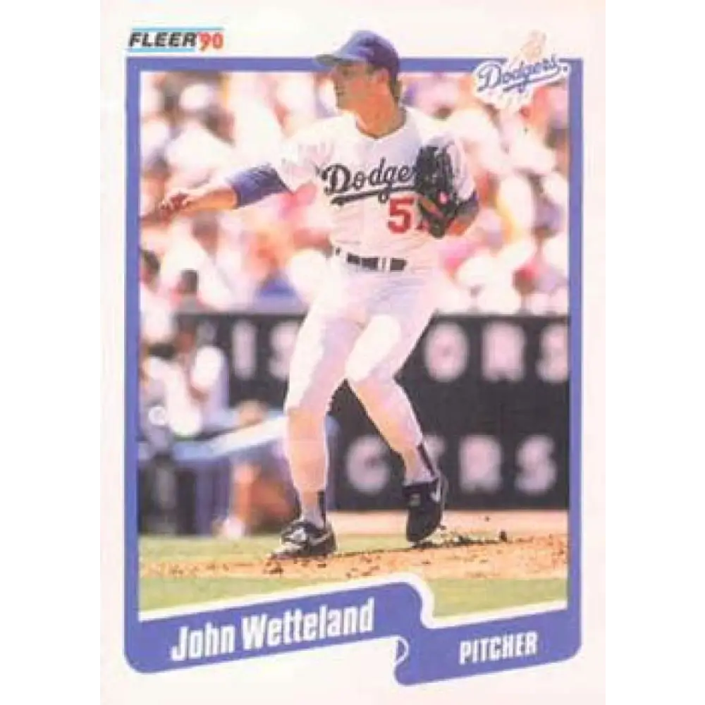 1990 Fleer #411 John Wetteland NM-MT Los Angeles Dodgers Baseball Card Image 1