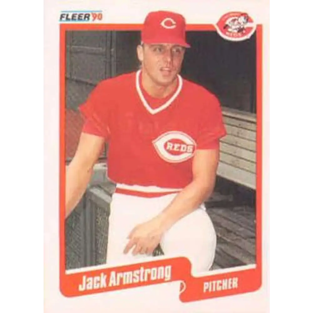 1990 Fleer #412 Jack Armstrong NM-MT Cincinnati Reds Baseball Card Image 1