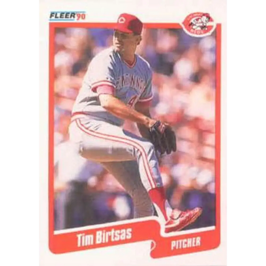 1990 Fleer #414 Tim Birtsas NM-MT Cincinnati Reds Baseball Card Image 1