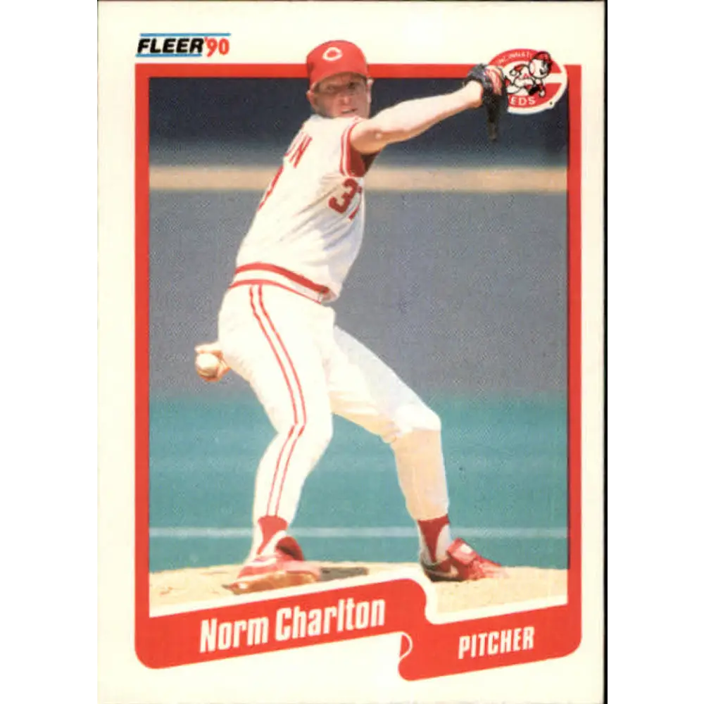 1990 Fleer #416 Norm Charlton NM-MT Cincinnati Reds Baseball Card Image 1