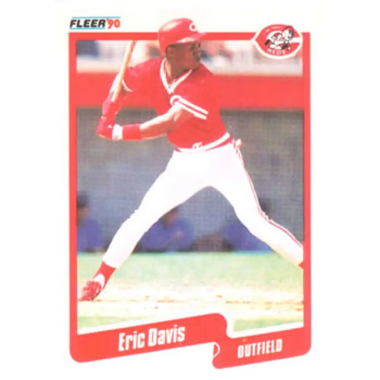 1990 Fleer #417 Eric Davis NM-MT Cincinnati Reds Baseball Card Image 1