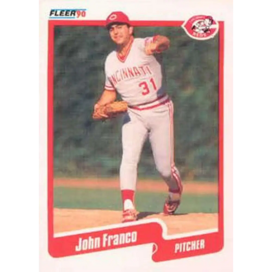 1990 Fleer #419 John Franco NM-MT Cincinnati Reds Baseball Card Image 1
