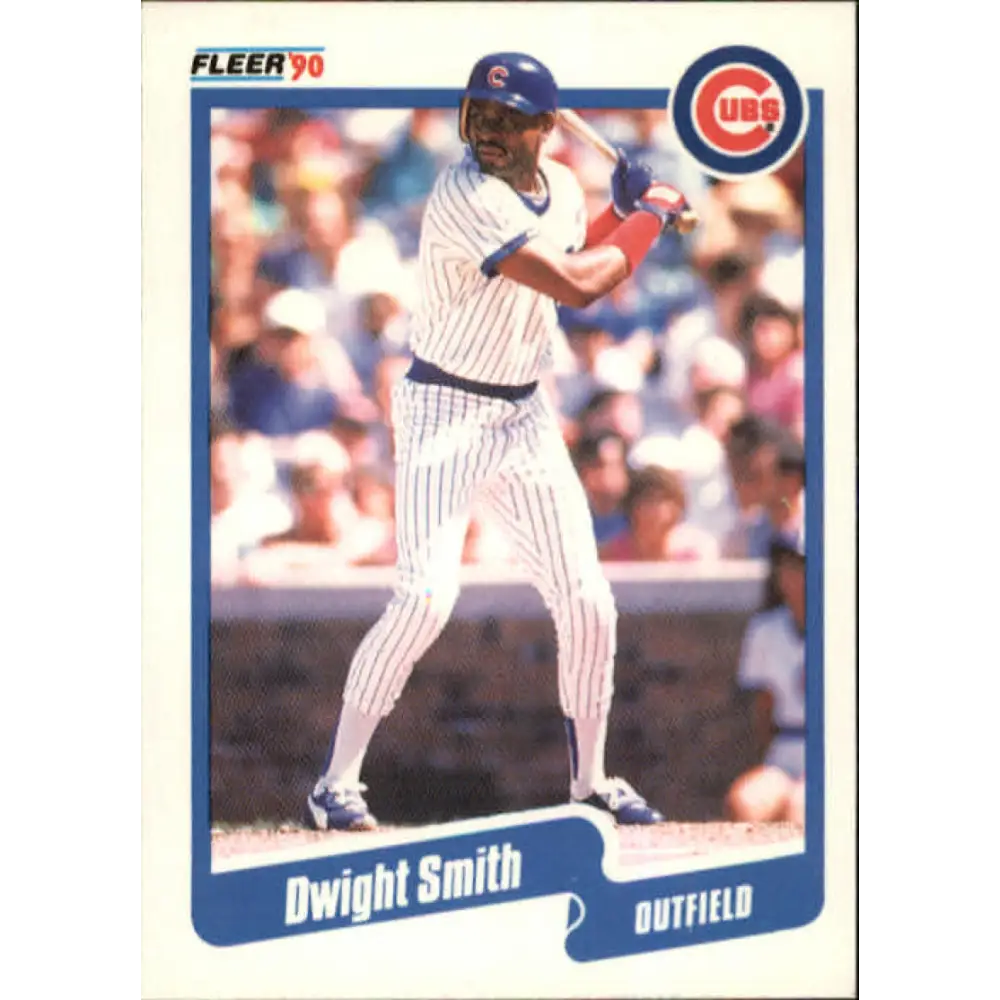1990 Fleer #42 Dwight Smith NM-MT Chicago Cubs Baseball Card Image 1