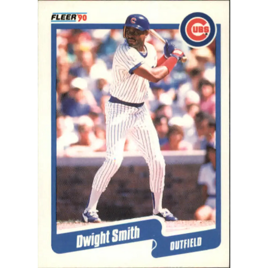 1990 Fleer #42 Dwight Smith NM-MT Chicago Cubs Baseball Card Image 1