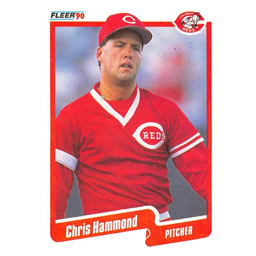 1990 Fleer #421 Chris Hammond NM-MT RC Rookie Cincinnati Reds Baseball Card Image 1