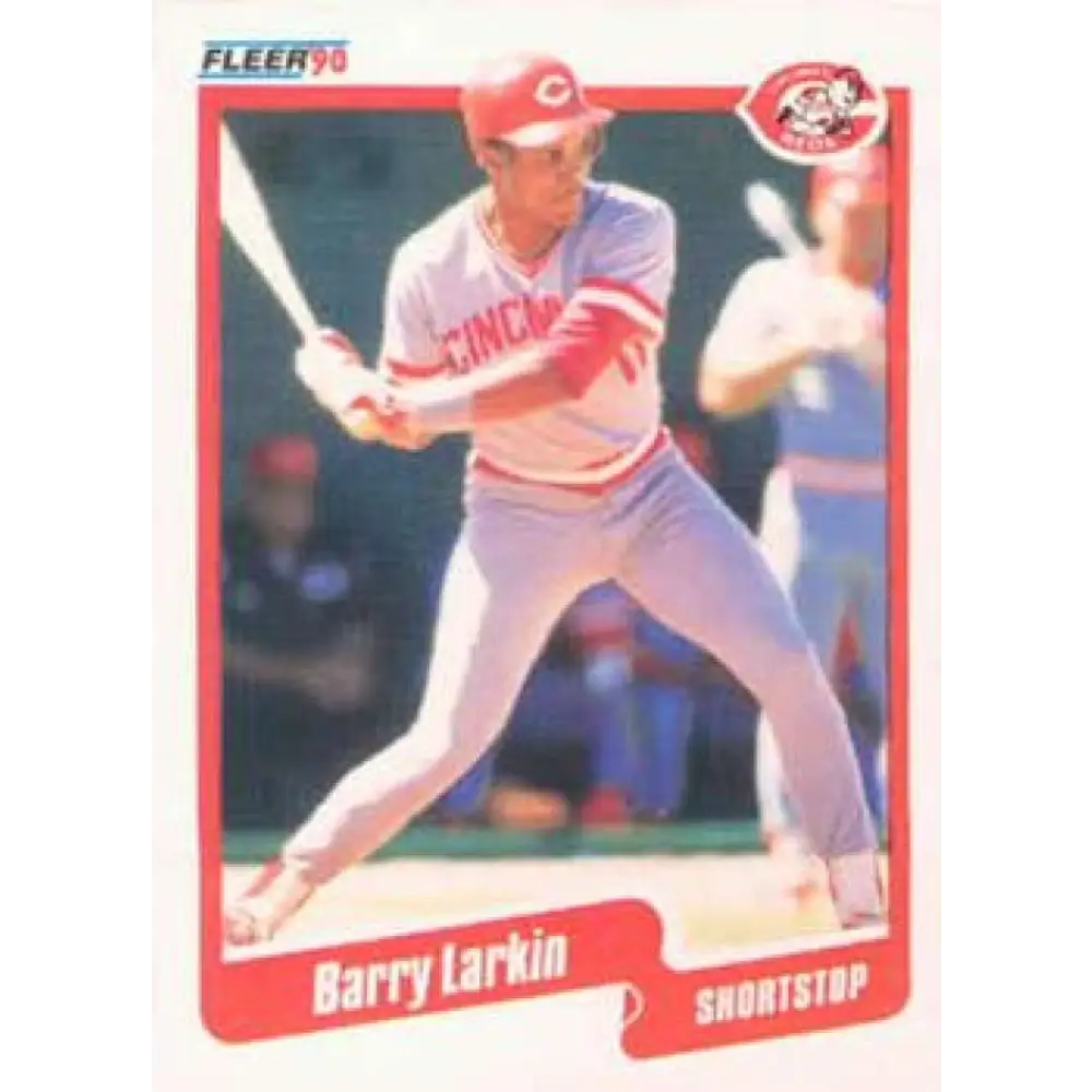 1990 Fleer #423 Barry Larkin NM-MT Cincinnati Reds Baseball Card Image 1