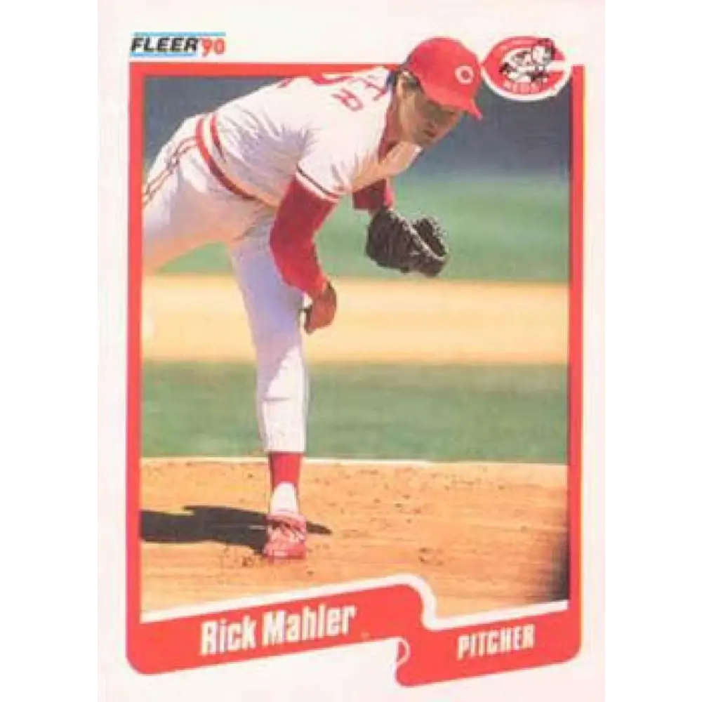 1990 Fleer #425 Rick Mahler NM-MT Cincinnati Reds Baseball Card Image 1