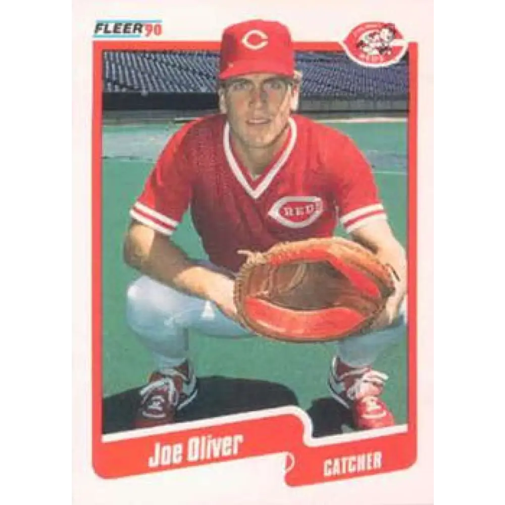 1990 Fleer #426 Joe Oliver NM-MT Cincinnati Reds Baseball Card Image 1