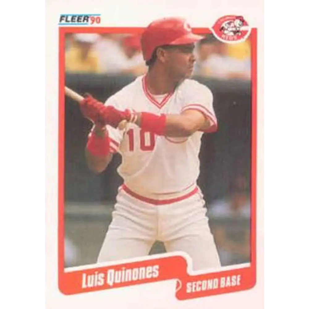 1990 Fleer #428 Luis Quinones UER NM-MT Cincinnati Reds Baseball Card Image 1