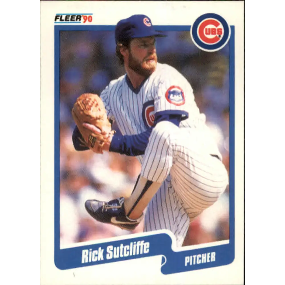 1990 Fleer #43 Rick Sutcliffe NM-MT Chicago Cubs Baseball Card Image 1