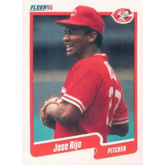 1990 Fleer #430 Jose Rijo NM-MT Cincinnati Reds Baseball Card Image 1