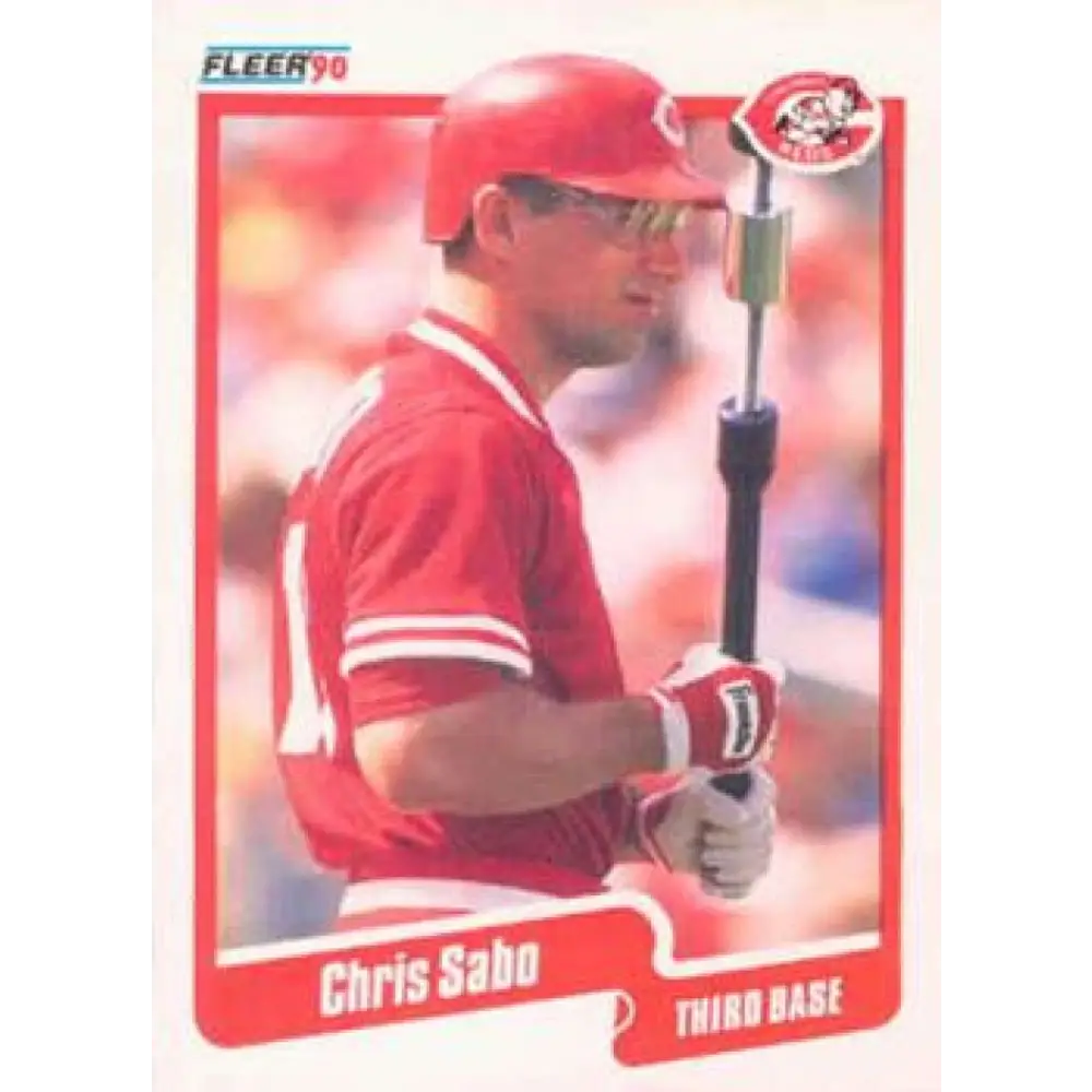 1990 Fleer #433 Chris Sabo NM-MT Cincinnati Reds Baseball Card Image 1