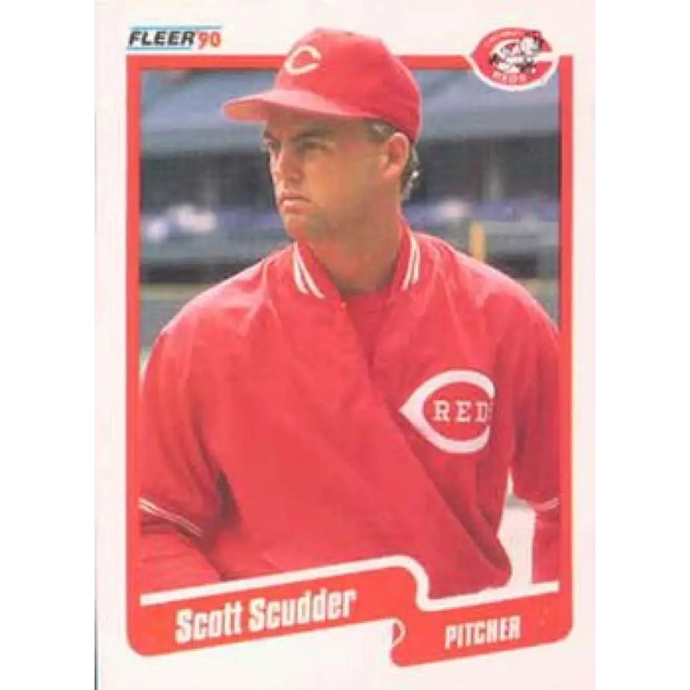 1990 Fleer #434 Scott Scudder NM-MT Cincinnati Reds Baseball Card Image 1