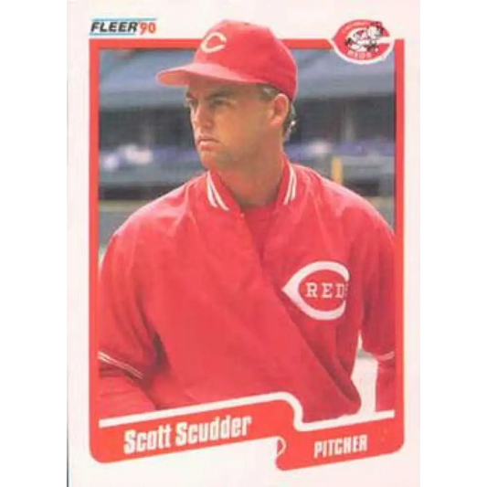1990 Fleer #434 Scott Scudder NM-MT Cincinnati Reds Baseball Card Image 1