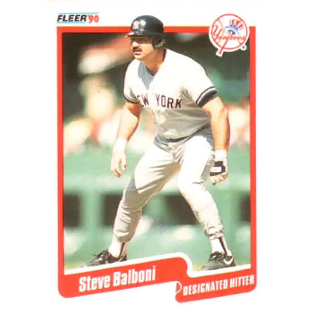 1990 Fleer #436 Steve Balboni NM-MT New York Yankees Baseball Card Image 1