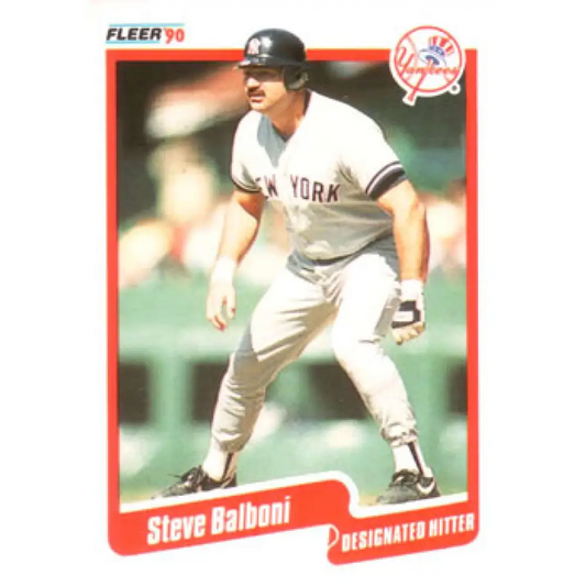 1990 Fleer #436 Steve Balboni NM-MT New York Yankees Baseball Card Image 1