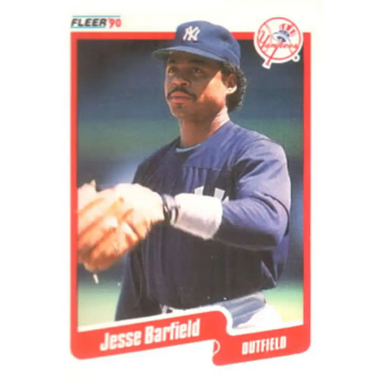 1990 Fleer #437 Jesse Barfield NM-MT New York Yankees Baseball Card Image 1
