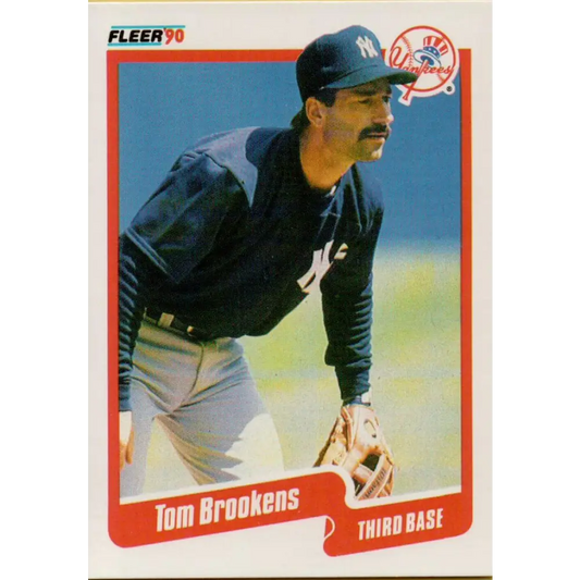1990 Fleer #439 Tom Brookens NM-MT New York Yankees Baseball Card Image 1