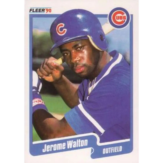 1990 Fleer #44 Jerome Walton NM-MT Chicago Cubs Baseball Card Image 1