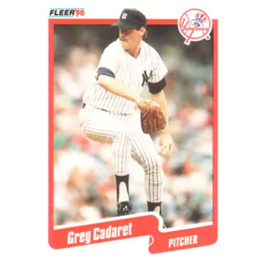 1990 Fleer #440 Greg Cadaret NM-MT New York Yankees Baseball Card Image 1