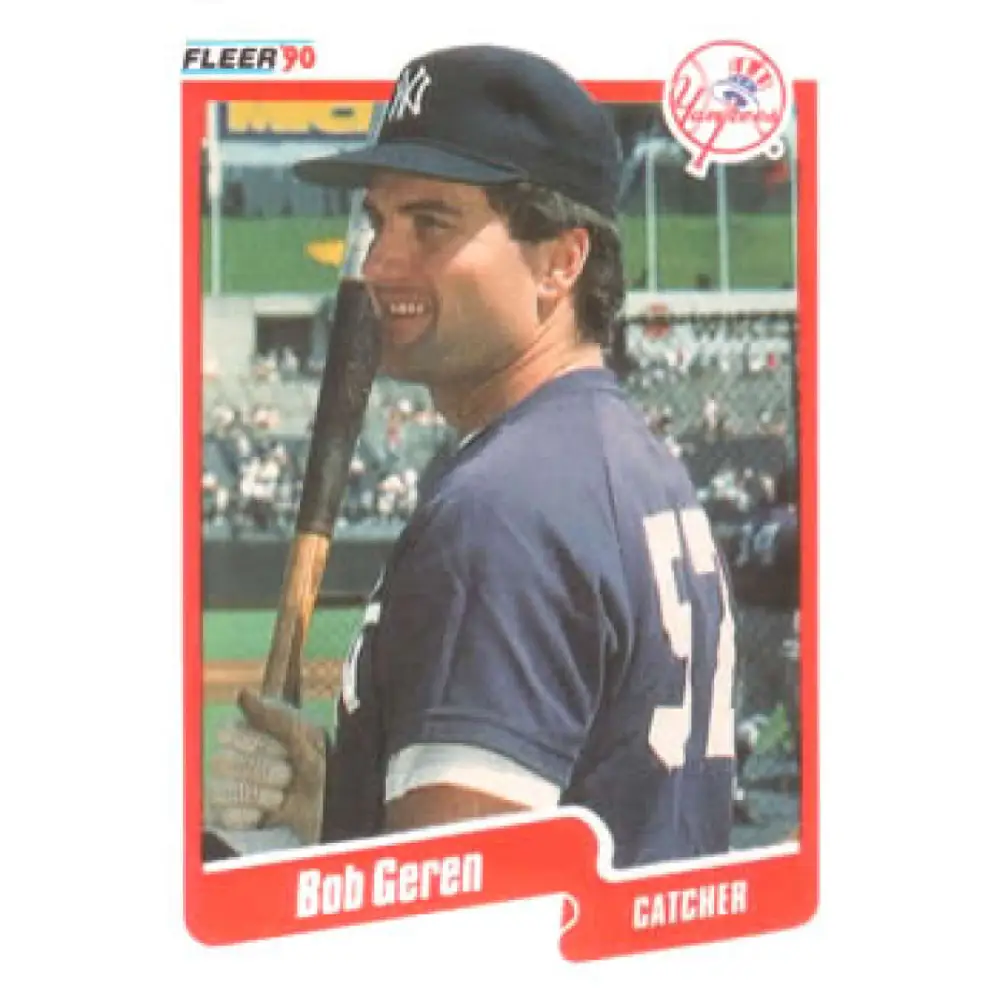 1990 Fleer #442 Bob Geren NM-MT New York Yankees Baseball Card Image 1