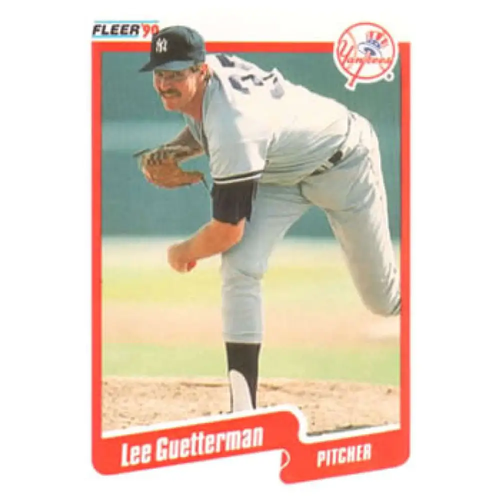 1990 Fleer #443 Lee Guetterman NM-MT New York Yankees Baseball Card Image 1