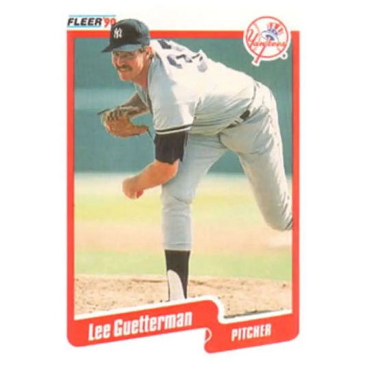 1990 Fleer #443 Lee Guetterman NM-MT New York Yankees Baseball Card Image 1