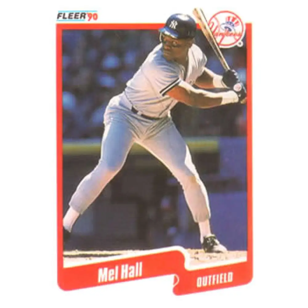 1990 Fleer #444 Mel Hall NM-MT New York Yankees Baseball Card Image 1