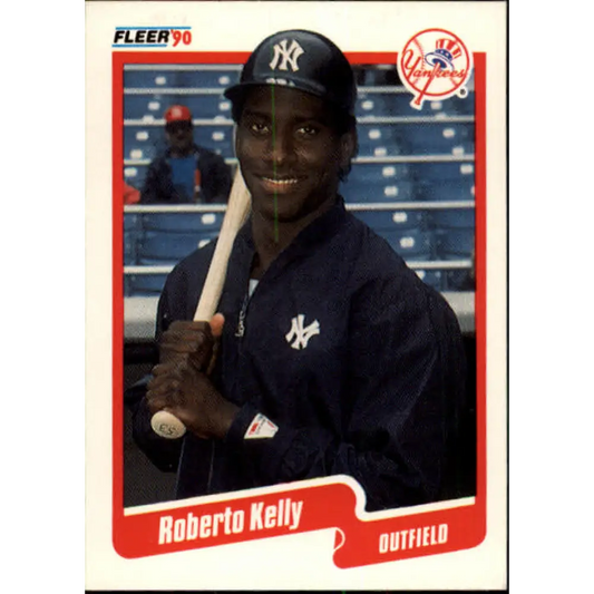 1990 Fleer #446 Roberto Kelly NM-MT New York Yankees Baseball Card Image 1