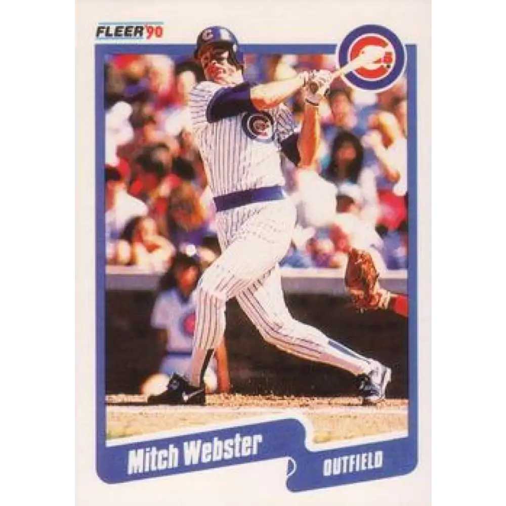 1990 Fleer #45 Mitch Webster NM-MT Chicago Cubs Baseball Card Image 1
